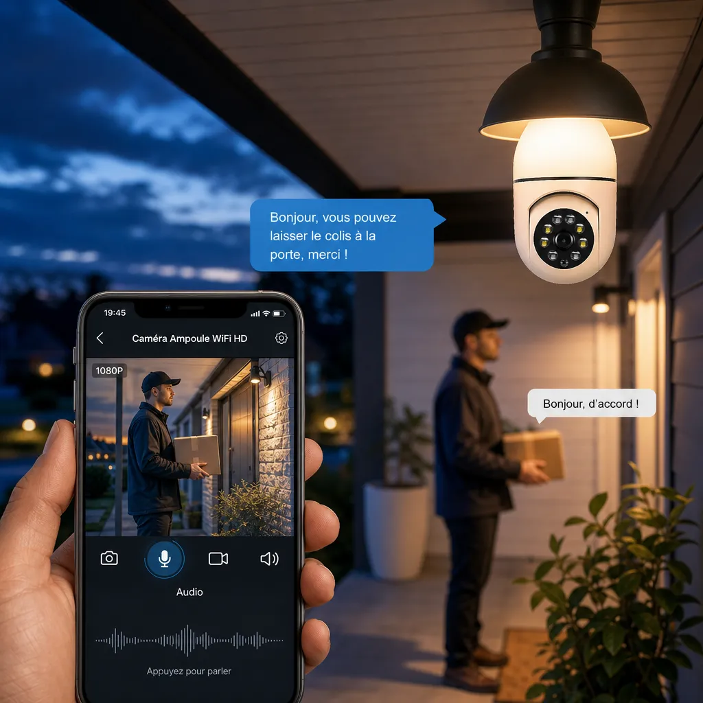 Caméra de surveillance format ampoule 360° – photo 3