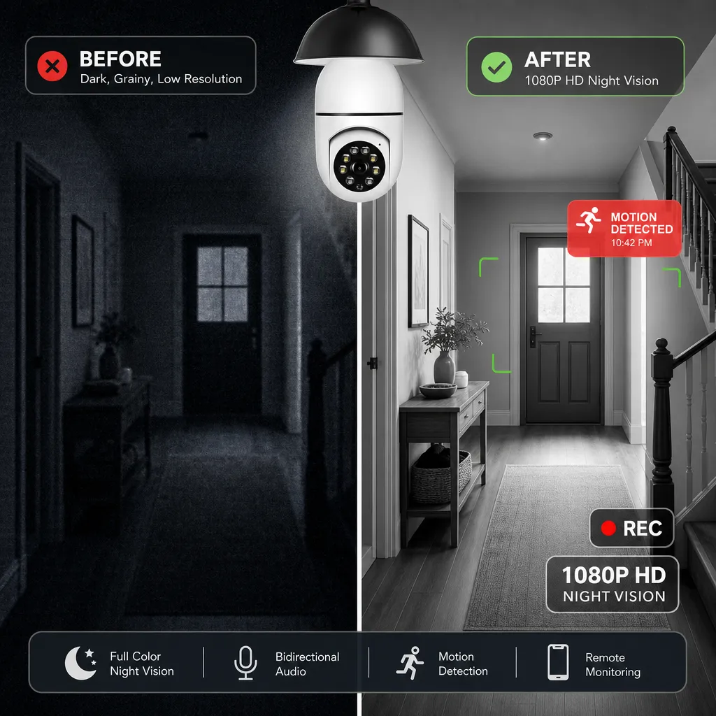 Caméra de surveillance format ampoule 360° – photo 2