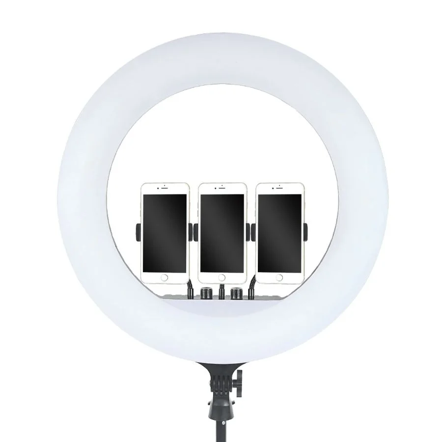 Ring light de lumière led avec 3 supports téléphone