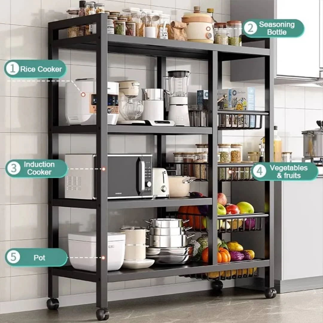 Étagère de cuisine à roulettes