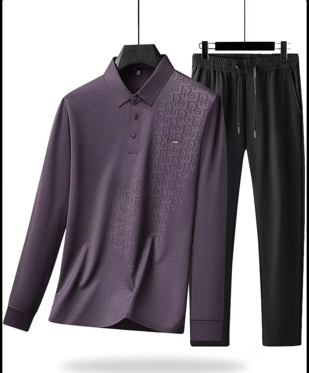 Ensemble polo manches longues et pantalon noir – photo 4